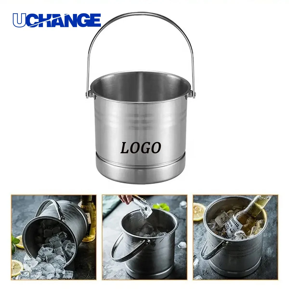 Stainless Steel Ice Bucket Beverage Cooler for Bars & Parties 1