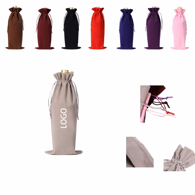 Red Wine Drawstring Velvet Cloth Bag
