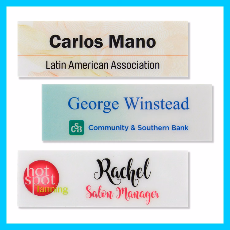 The Apollo full color name badge
