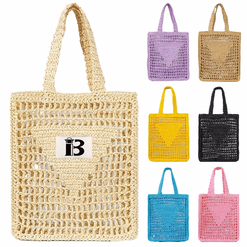 Spacious Crochet Beach Tote Bag – Straw & Mesh