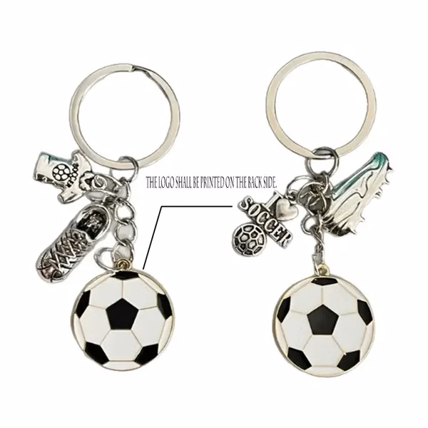 Custom 3.1 inch Soccer Design Keychain — Compact Football Fan Key Organizer