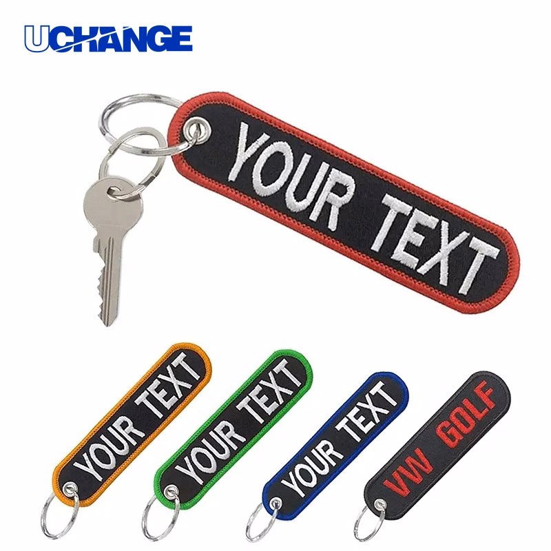 Custom Woven Key Tag Fabric Strap for Identification and Branding