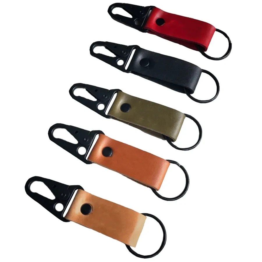 Leather Button Keychain 1