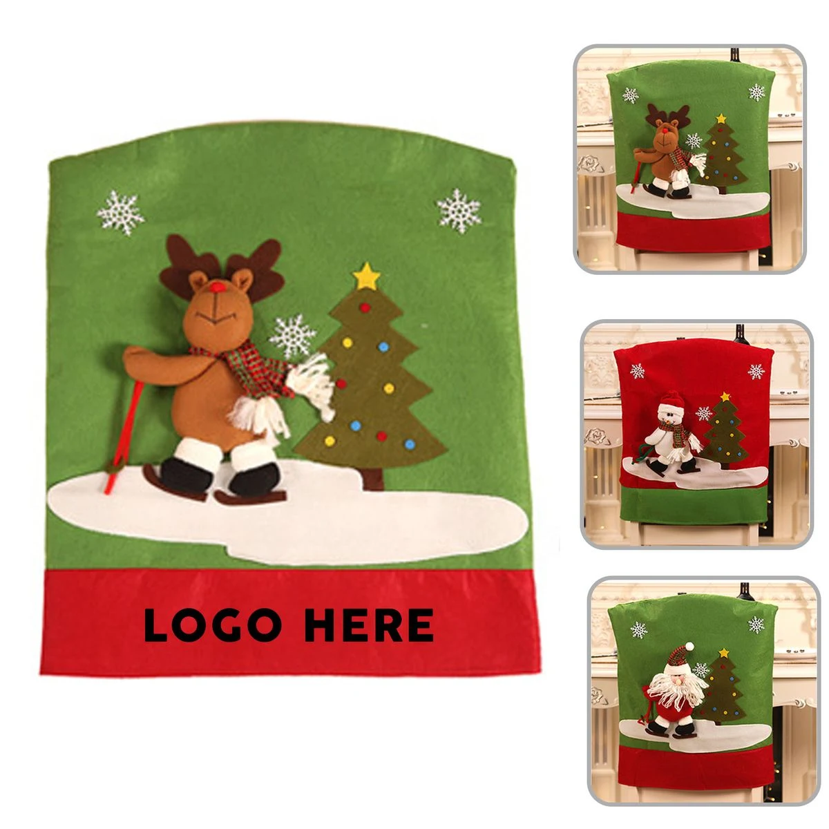 Removable Washable Stretch Christmas Chair Covers 1