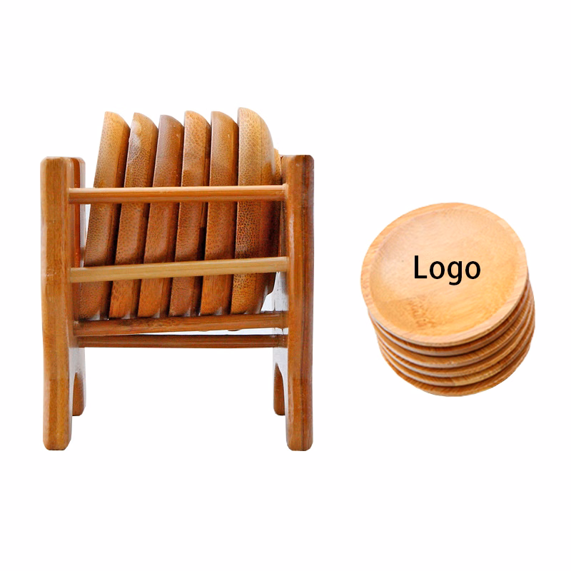 6-Piece Bamboo Tea Cup Coaster Set