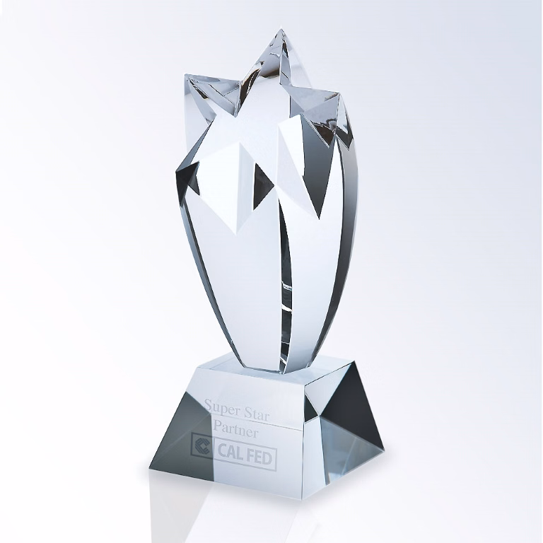 Rising Star Crystal Award (Clear Slant Base)