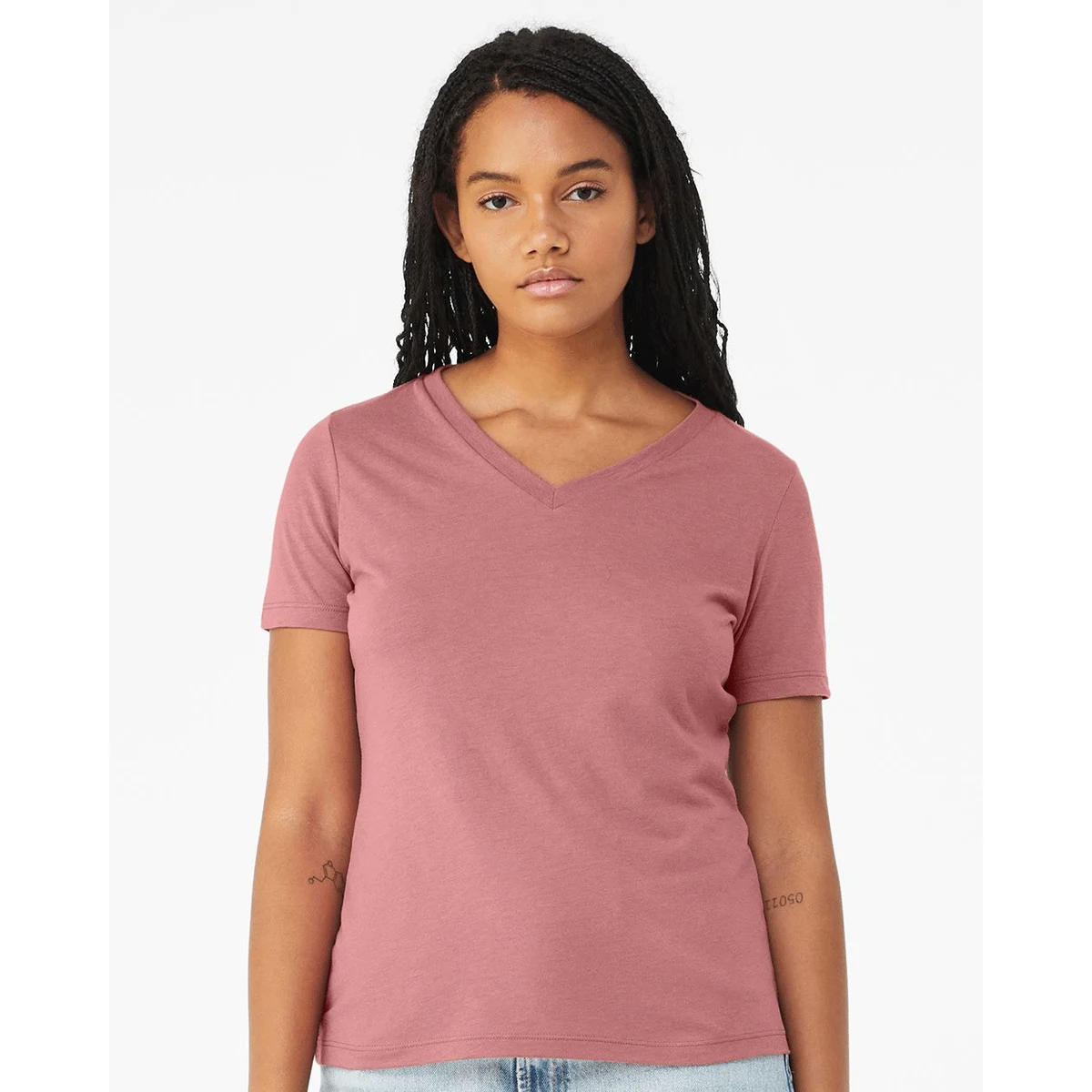 Women's Relaxed Triblend V-Neck Tee - 6415 1