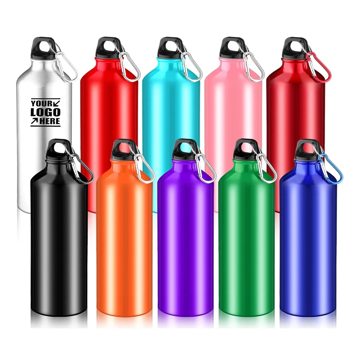 16 Oz. Aluminum Reusable Water Bottle MOQ 50pcs, custom water bottle with logo imprint 1