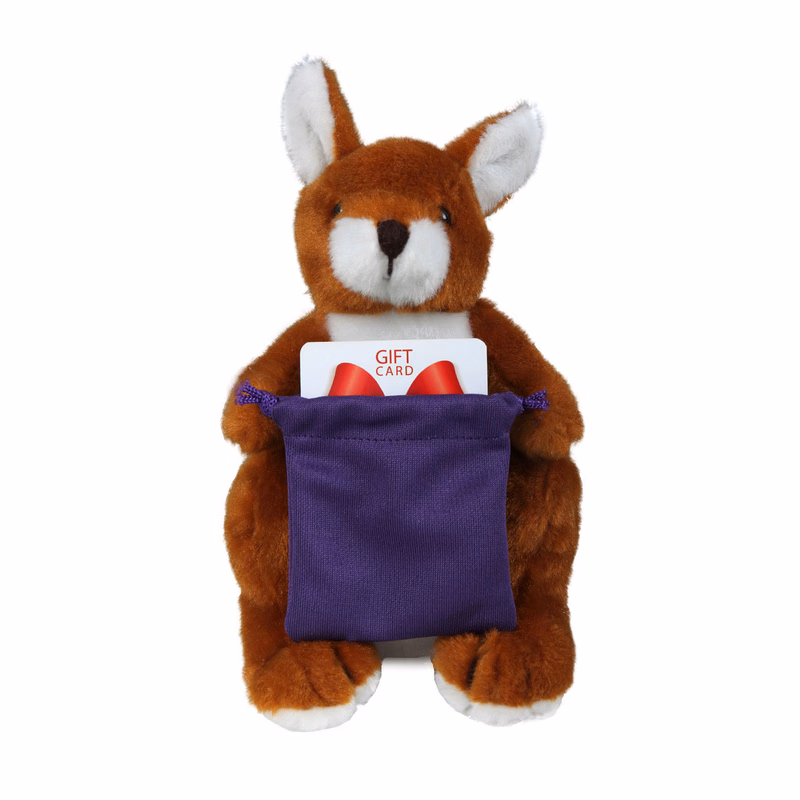 soft plush Kangaroo with gift card sack