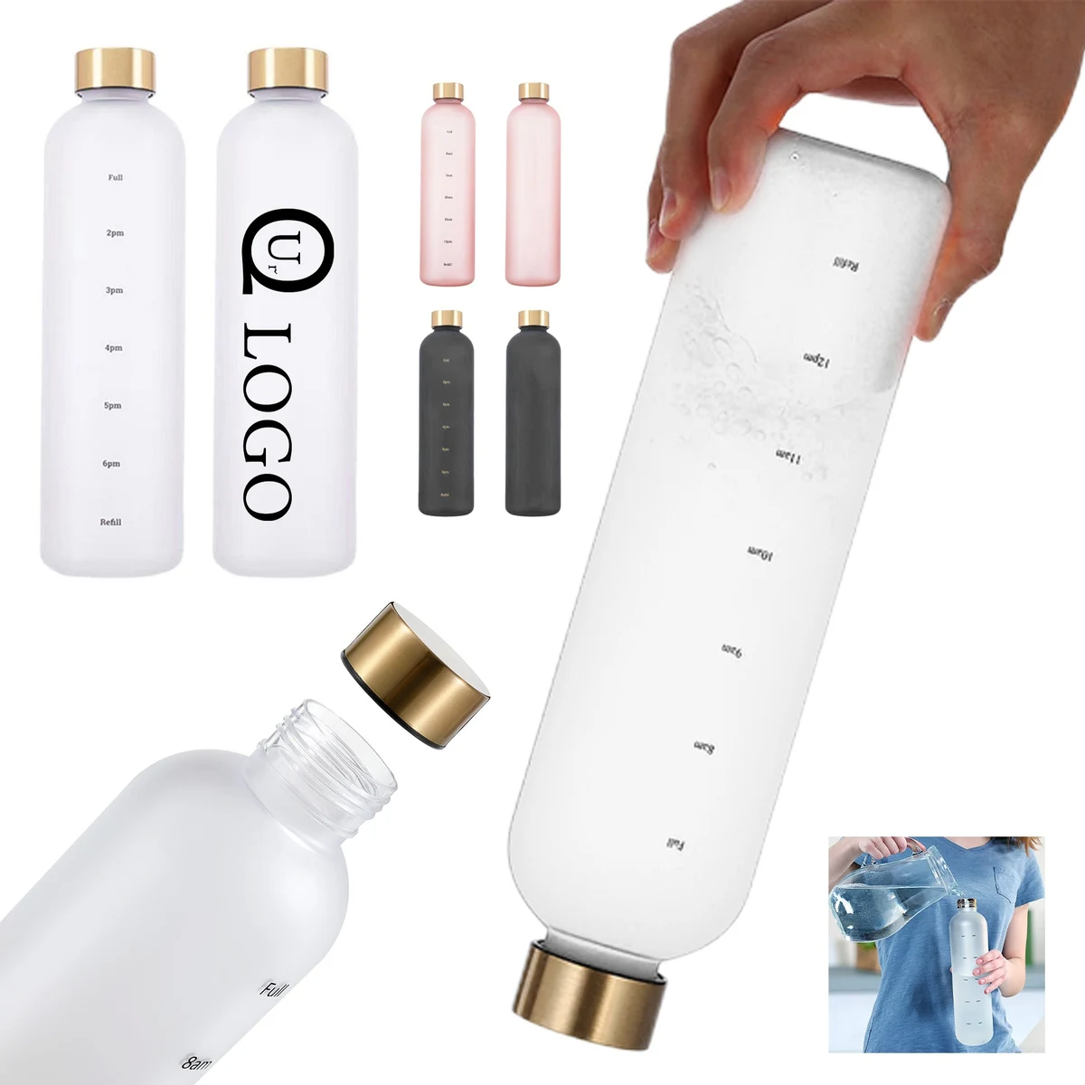 34 Oz Reusable Plastic Water Bottle 1