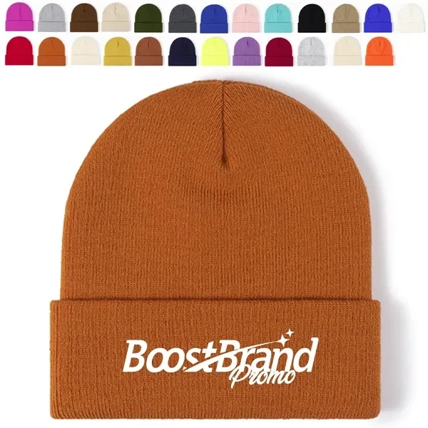 Custom Knit Fold-Over Beanie — Warm Winter Branded Headwear & Cold Weather Essential 1