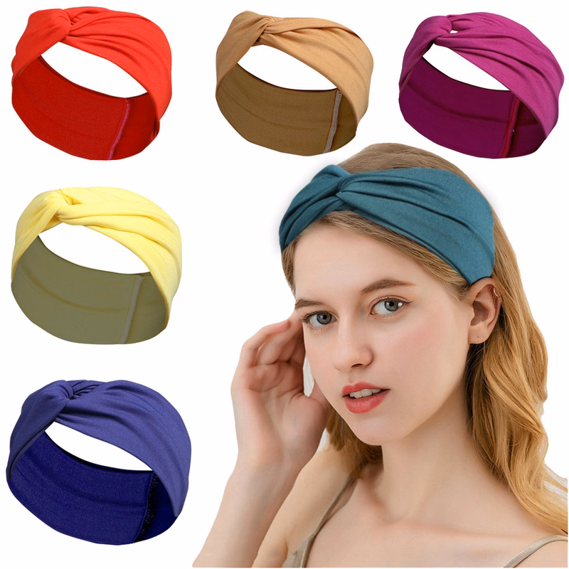 Fashion Cross Sweat Cotton Knotred Headband