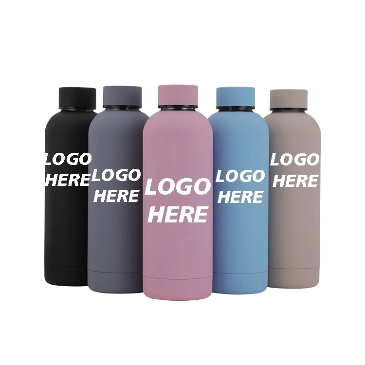 Custom 12 oz Stainless Steel Frosted Water Bottles, custom water bottle with logo imprint 1
