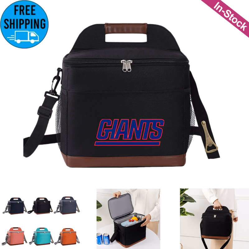 Insulated Lunch Box Freezable Cooler Bag with Beer Bottle Opener and Adjustable Shoulder Strap