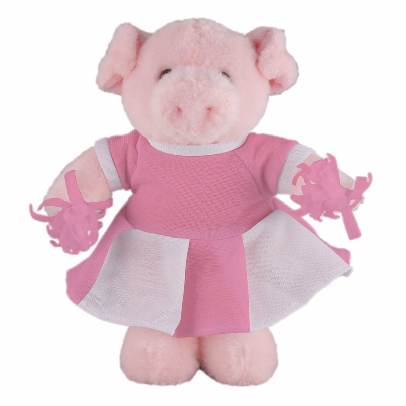 Soft Plush Stuffed Pig with Cheerleader Outfit