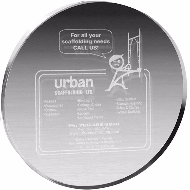 Clear Circle Paper Weight (4" dia. x 3/8") Laser Engraved