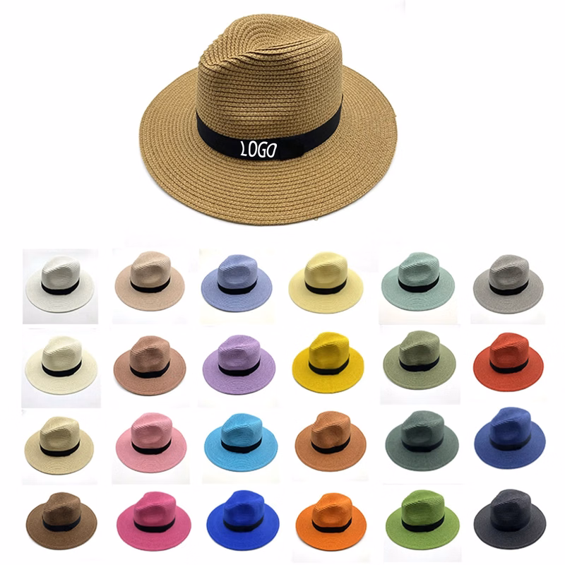 Beach Panama Hats Paper Women Men Straw