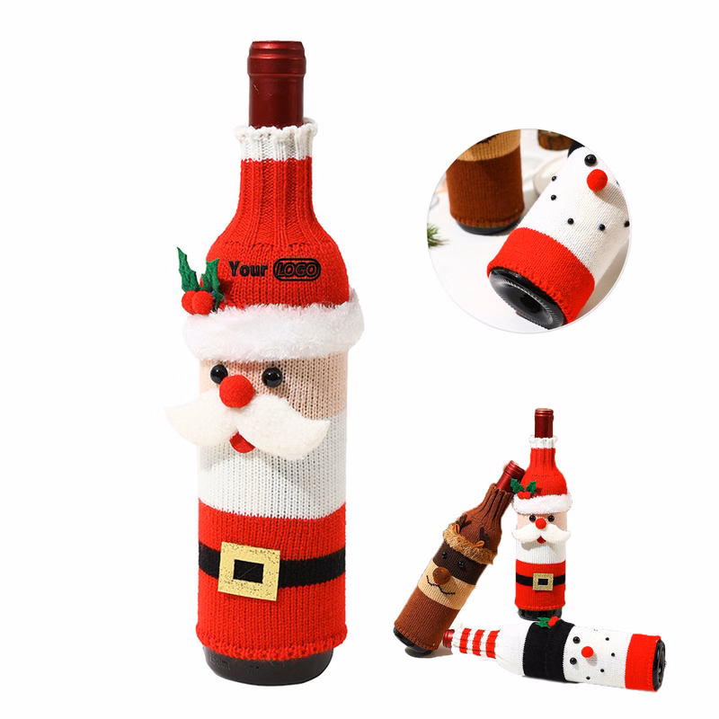 Knitted Holiday Wine Bottle Cover Decoration Sleeve