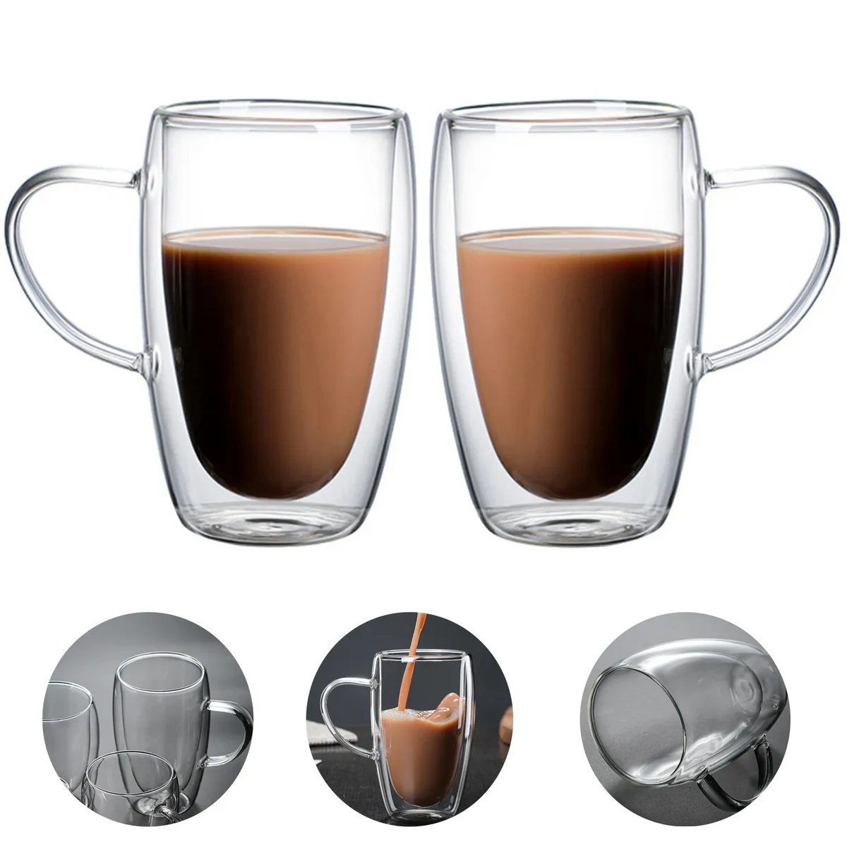 Double Wall Insulated Coffee Glasses Mugs 1