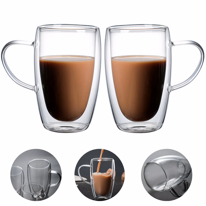 Double Wall Insulated Coffee Glasses Mugs