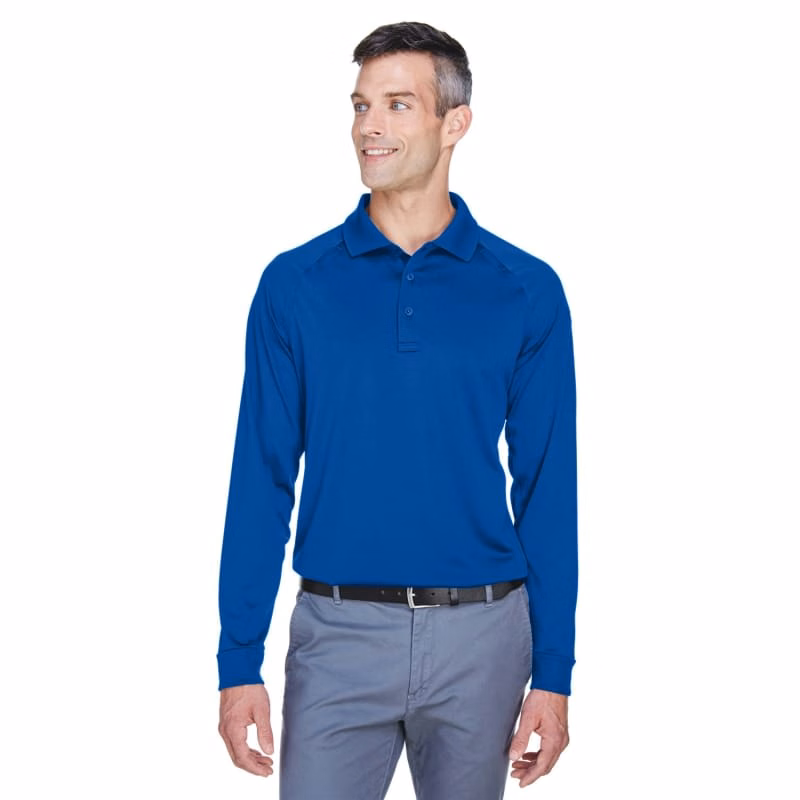 Harriton Men's Advantage Snag Protection Plus Long-Sleeve Tactical Polo
