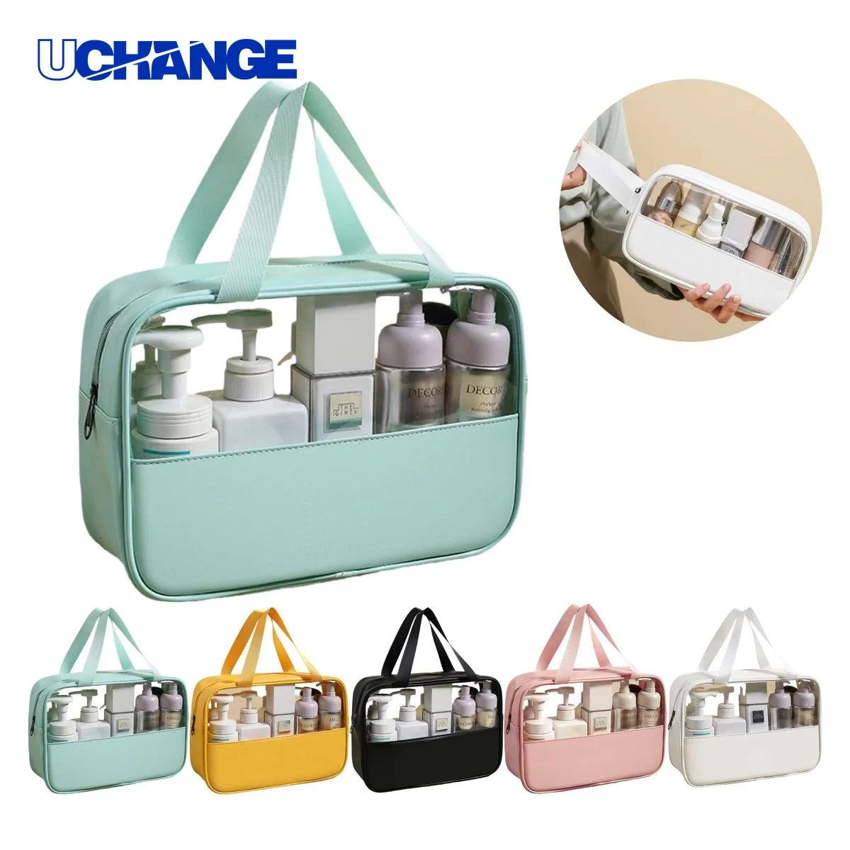 Travel Zippered Transparent Makeup Bag Organizer 1
