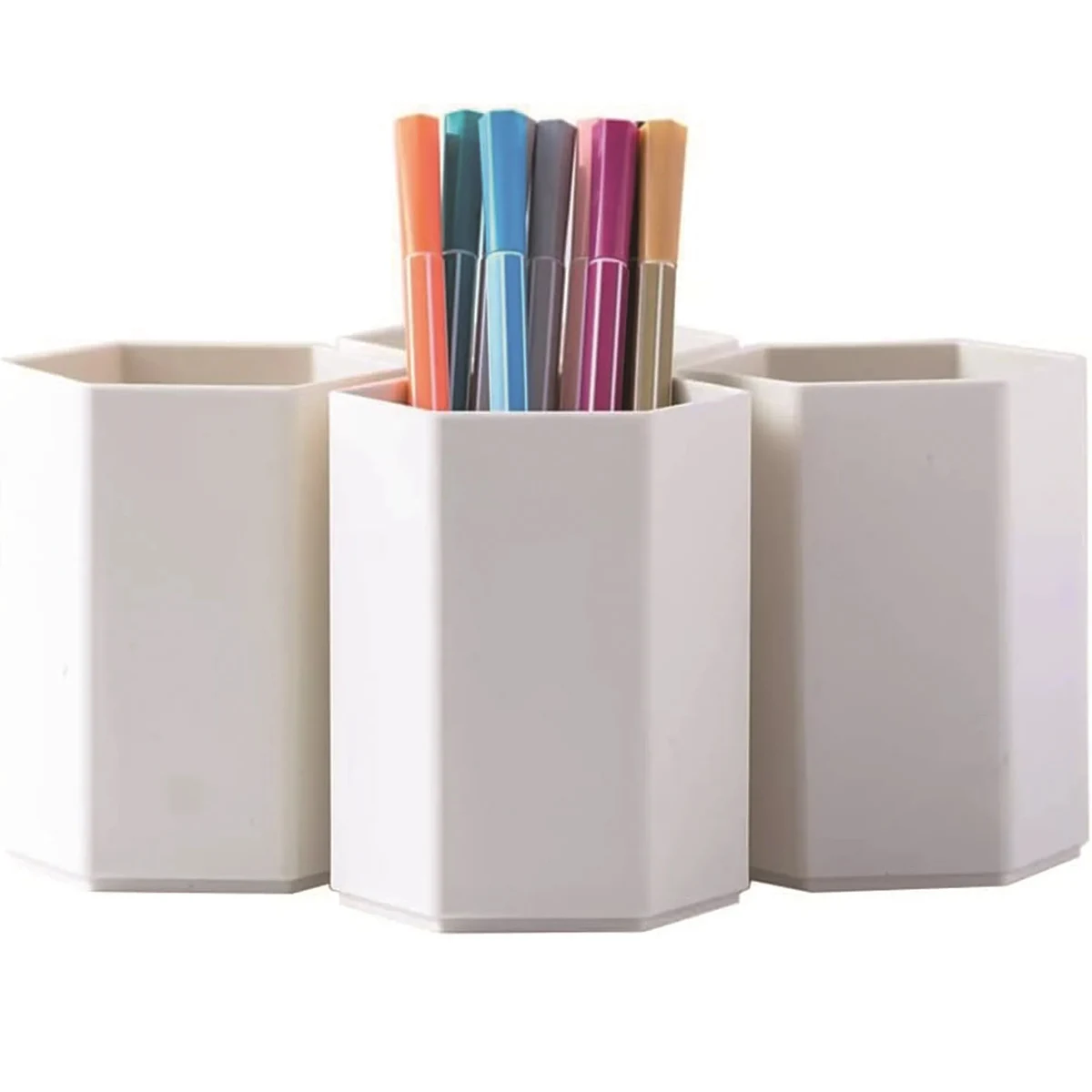 Non-slip Hexagon Plastic Pen Holder 1