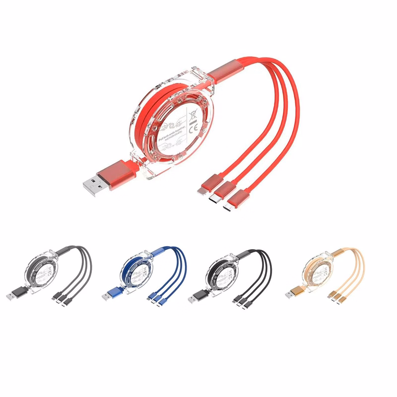 Retractable Three-in-One Charging Cable