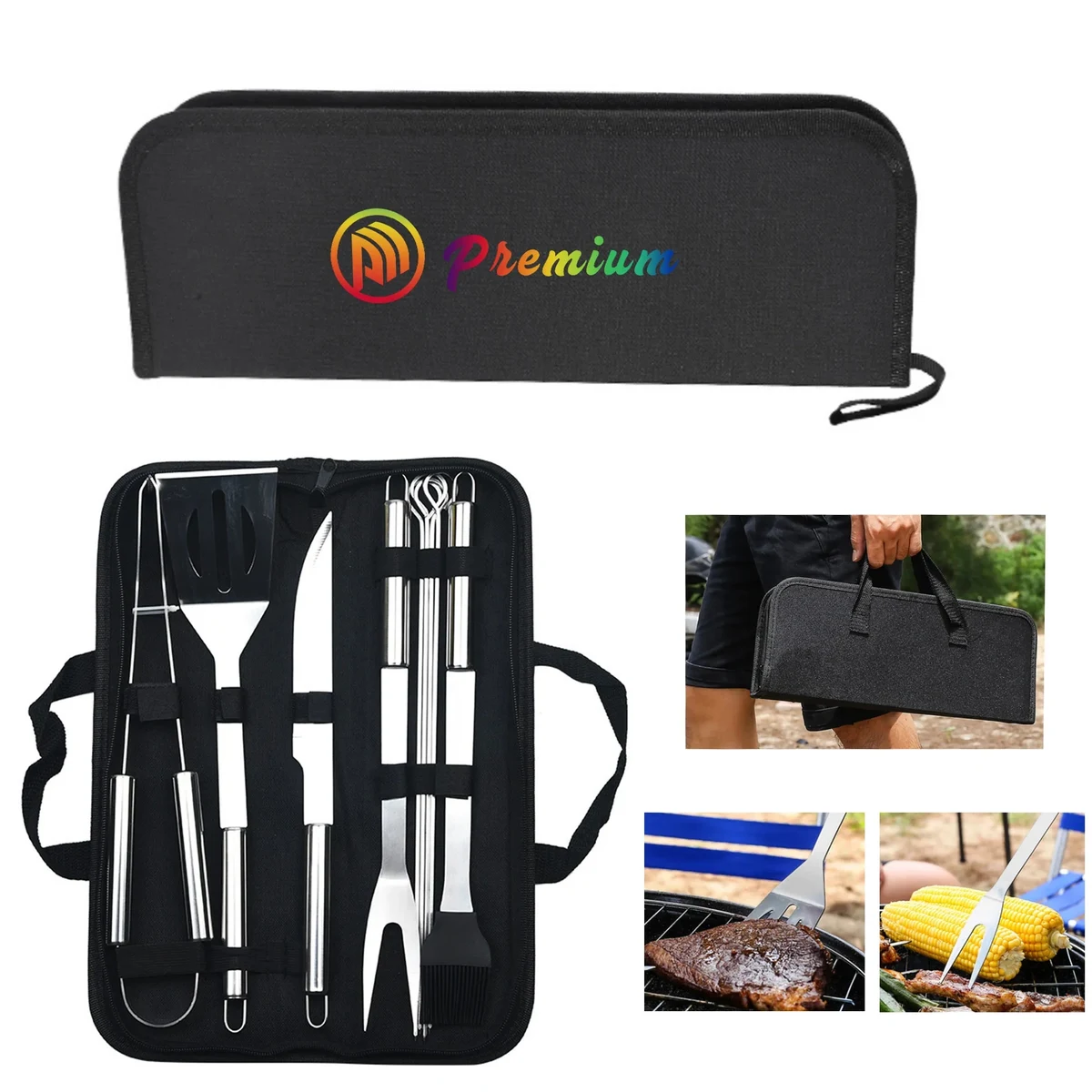3-20 Piece Stainless Steel BBQ Set With Storage Bag 1