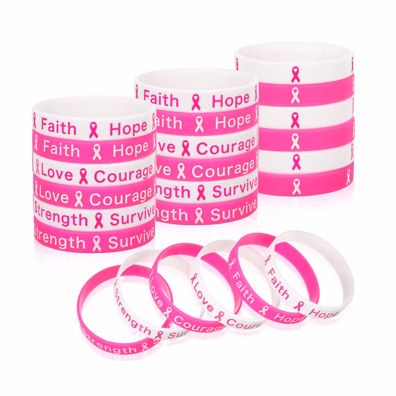 Breast Cancer Awareness Silicone Bracelet (direct import)