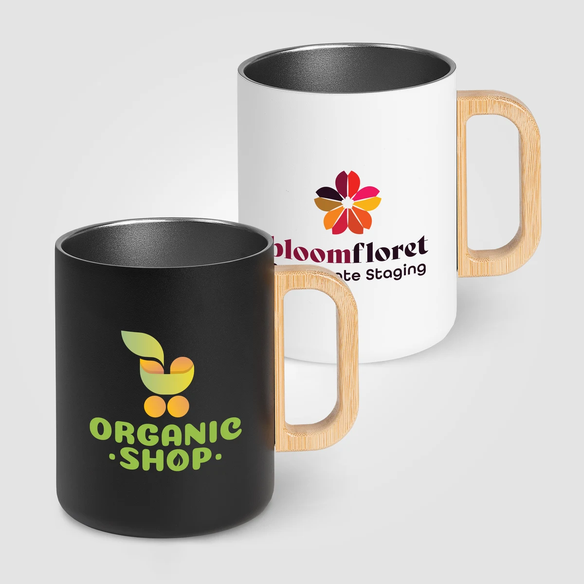 Vancouver - 18 oz. Stainless Steel Double Wall Mug with Bamboo Handle 1