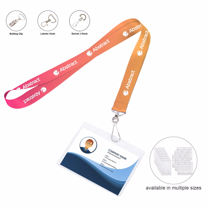 3/4" Dye-Sublimated Lanyard With Clear Badge Holder