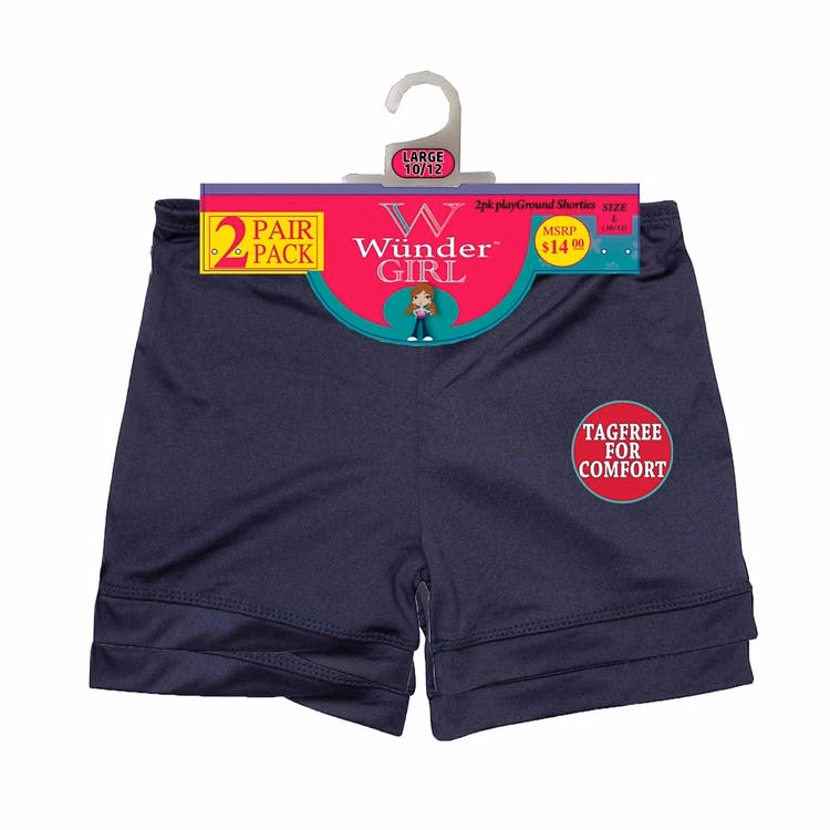 Girls' Undershorts - Navy XS-S 2 Pack
