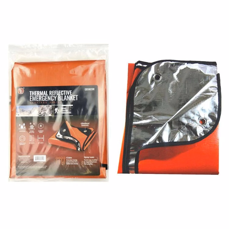 Extra Thick Double-Sided Thermal Reflective Blanket Orange - 60" x 82"
