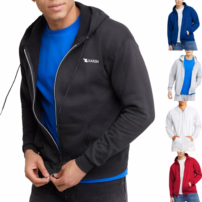 Fall Warm Loose Zip-Up Solid Hoodie