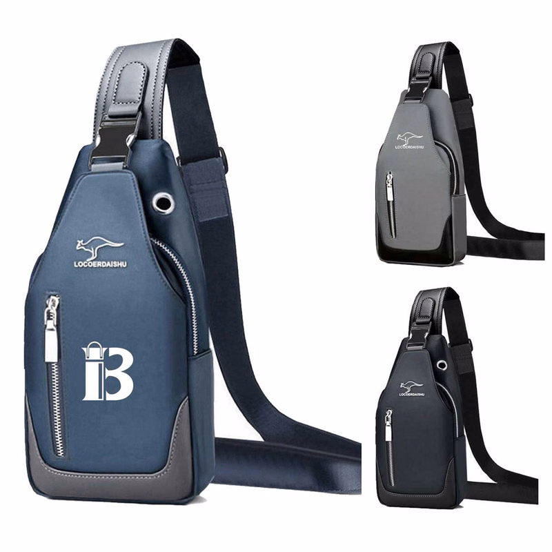 Oxford Fabric w/ Power Bank Pocket Men's Casual Chest Bag