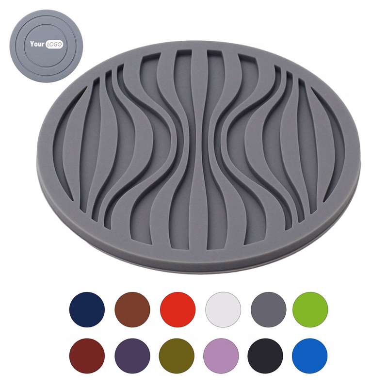 Non-Slip Wavy Round Silicone Coaster