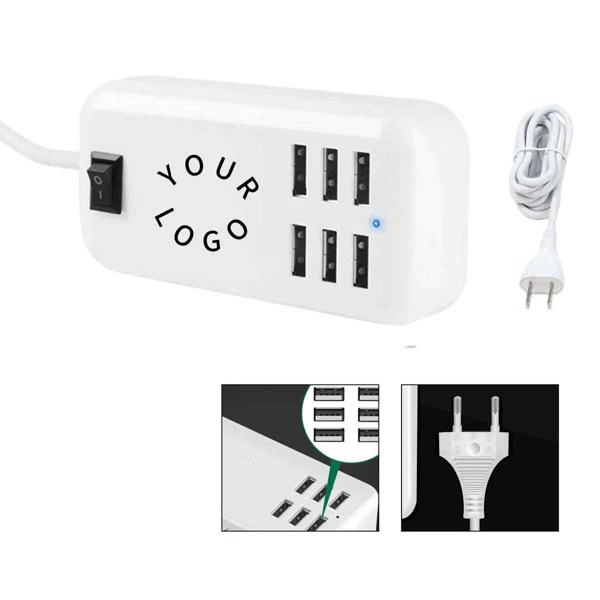 6 Port USB Charger Hub Station with Safety Protection 1