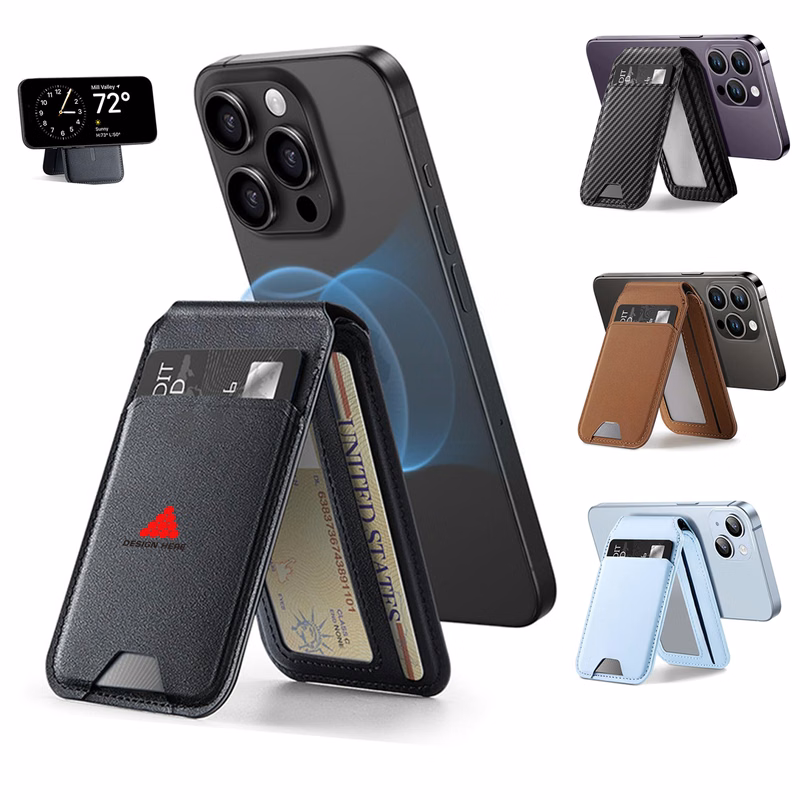 Magnetic Phone Wallet with Adjustable Kickstand