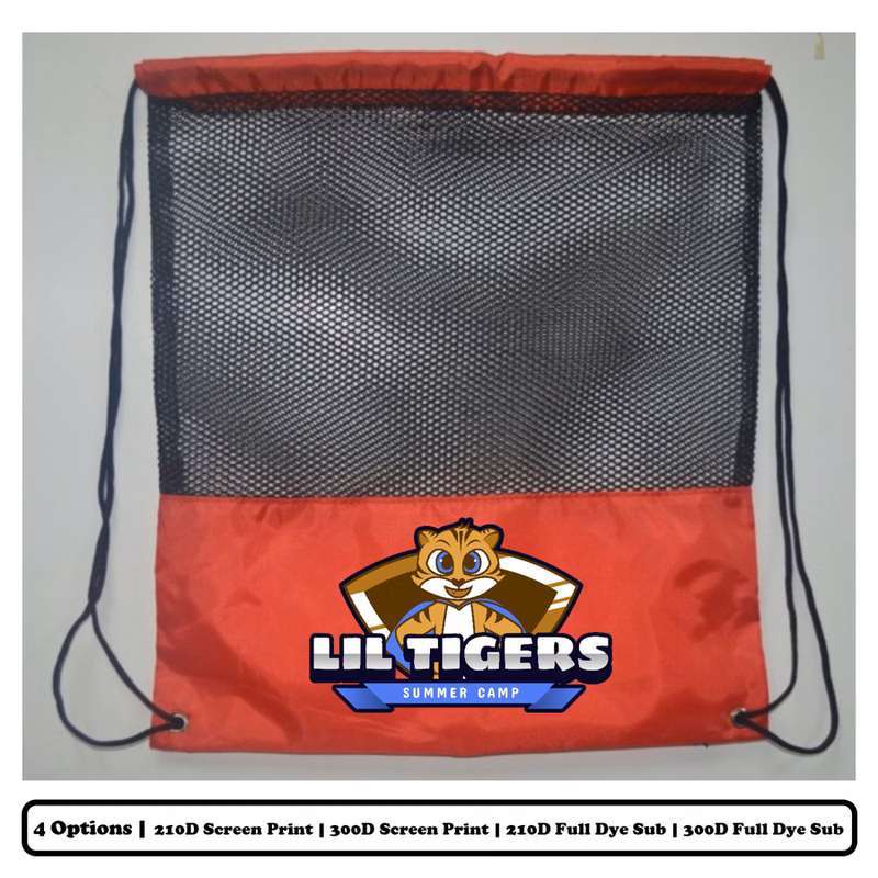 Sublimation Mesh Front Polyester Drawstring Bag