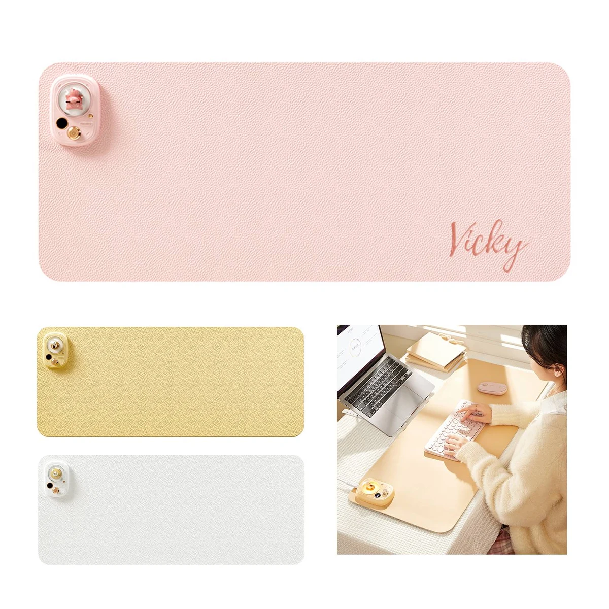 Heated desk pad leather large mouse keyboard mat 1