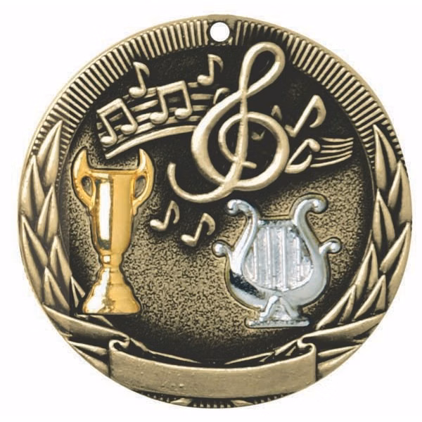 Music Tri-Colored Medal 2"