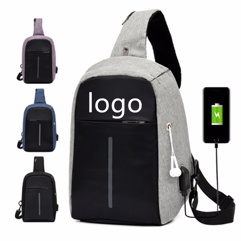 Anti Theft Reflective Cross Body Sling Bag With USB And Ear Phone Ports