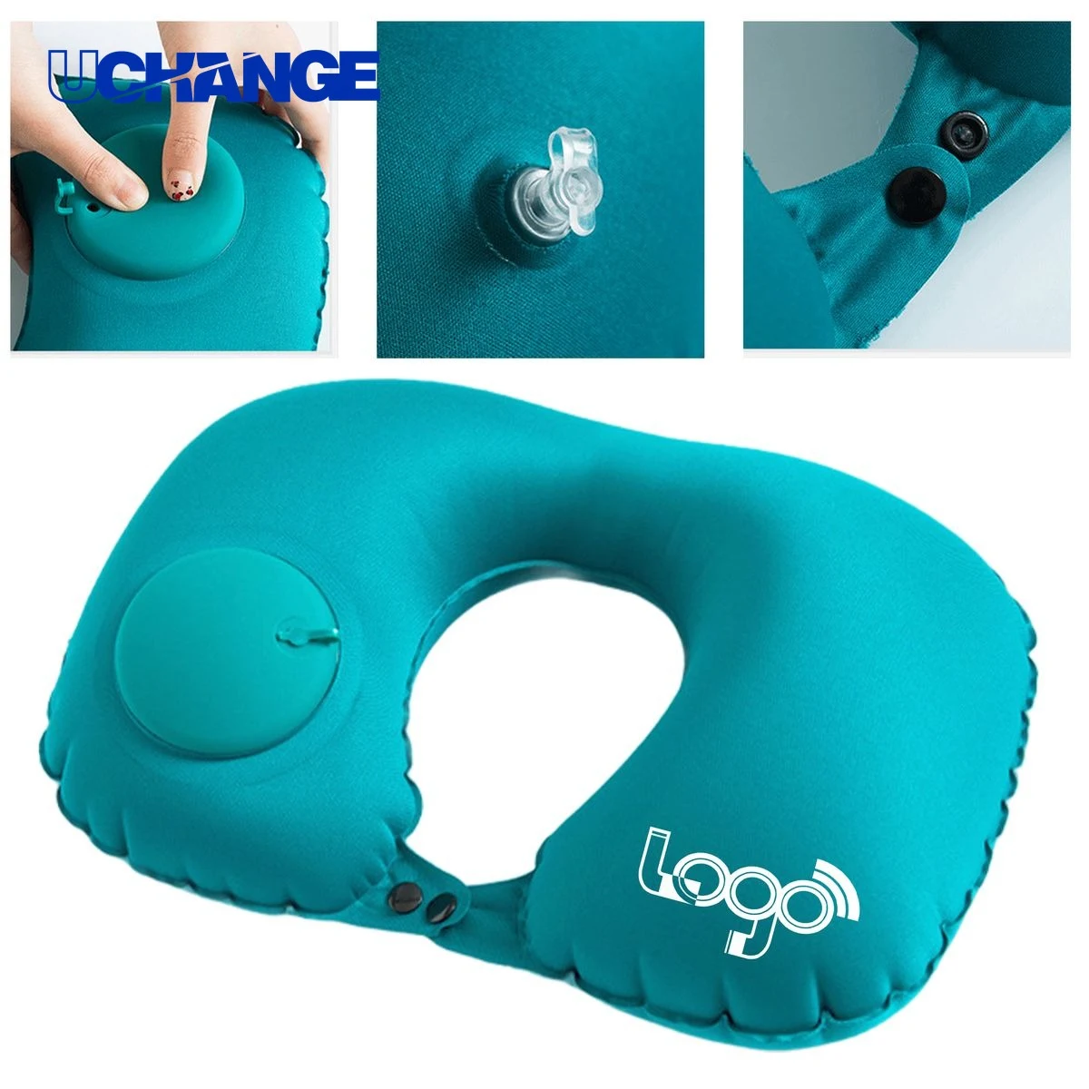 Ergonomic Travel Pillow with Flocking Material for Neck Support 1