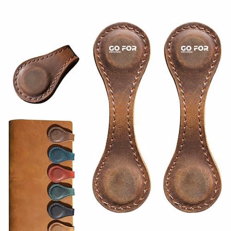 Vintage Handmade PU Leather Magnetic Bookmark