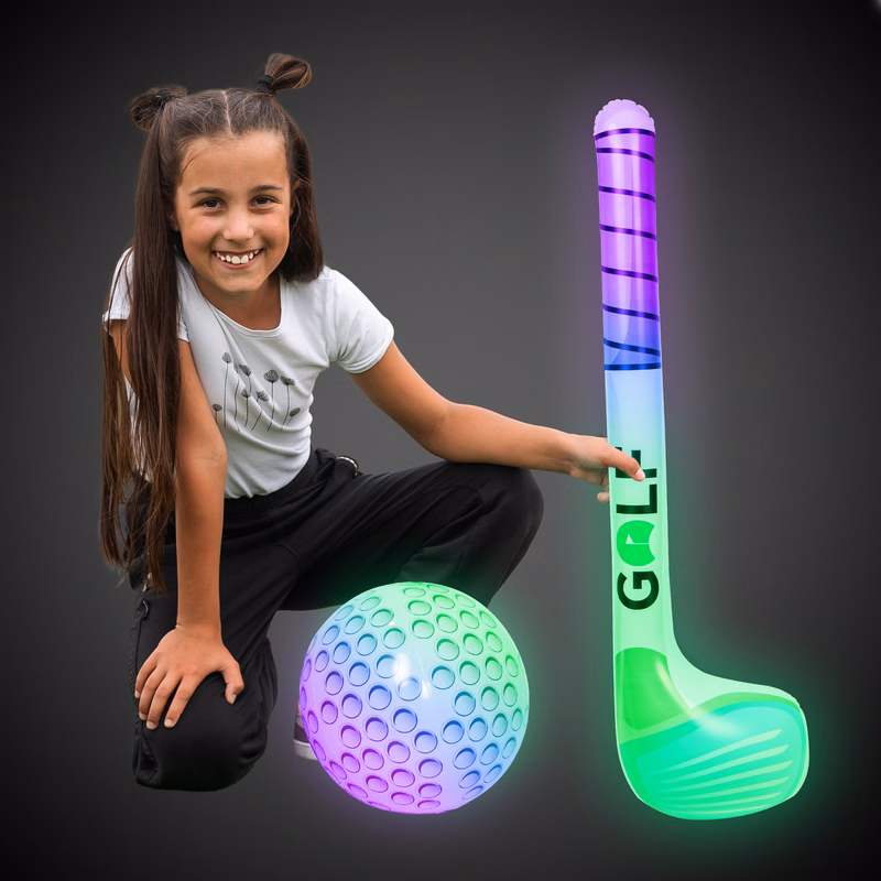 Light Up Golf Club and Ball Inflatable Set