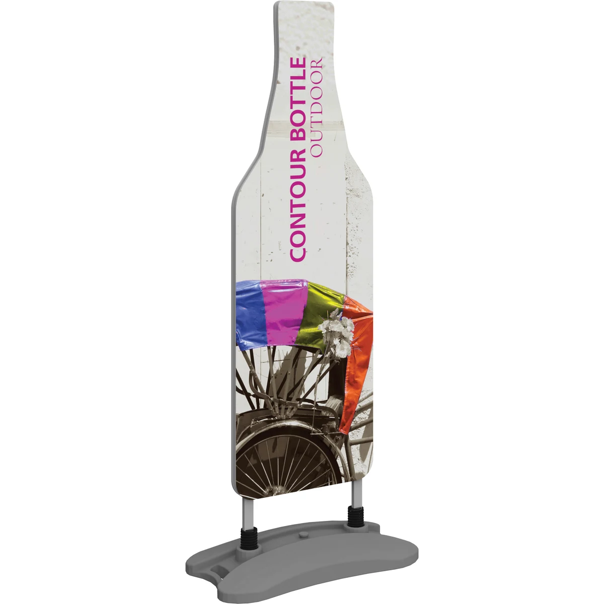 Contour Single-Sided Outdoor Sign Bottle w/Fillable Base 1