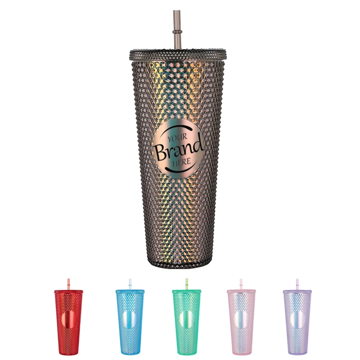 24Oz Reusable Plastic Cup With Straw 1