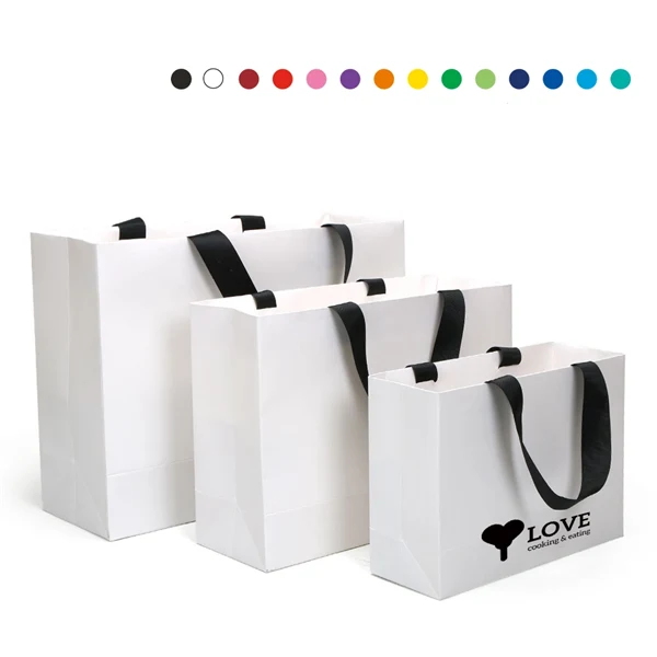 Custom Vertical Eurotote Bag W/ Ribbon Handles 1