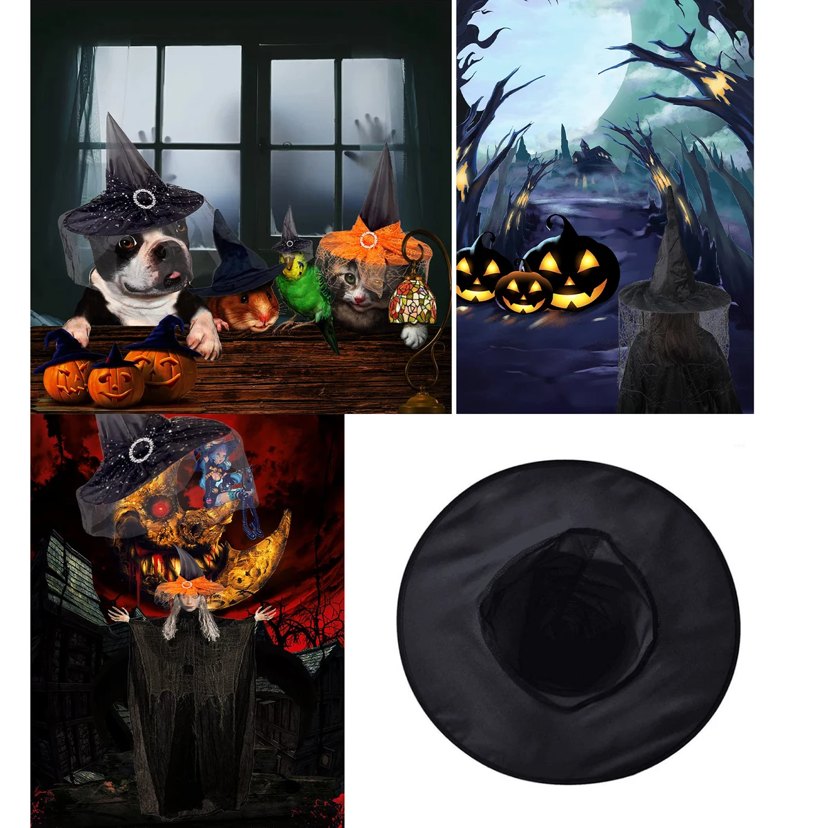 Christmas Tree Topper Halloween Witch Hat 1